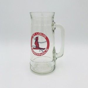 St. Louis Cardinals MLB Vintage Clear Glass Beer Stein Mug